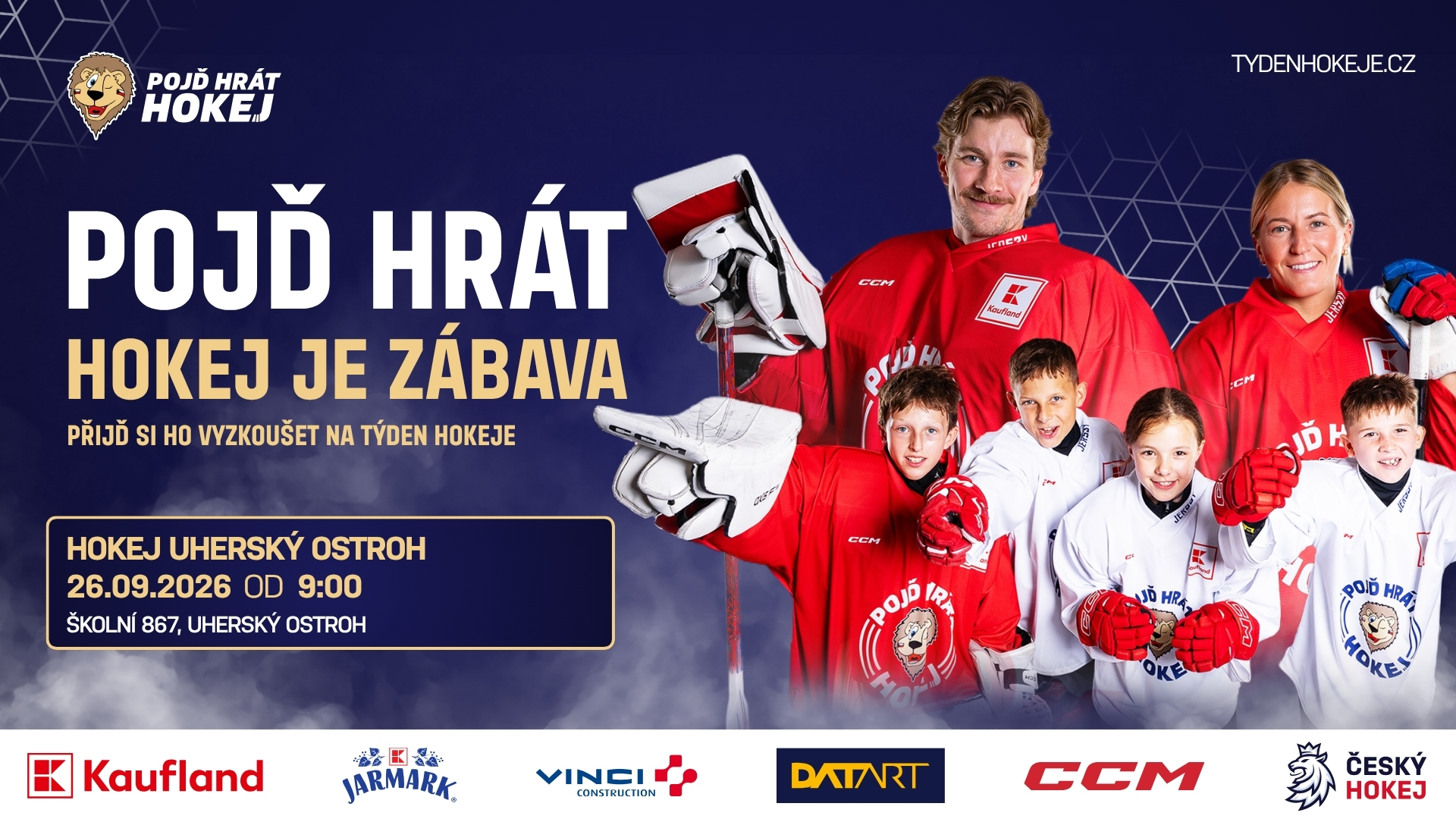 Přijďte 26. září od 9 hodin s dětmi na nábor a užijte si spoustu hokejové zábavy! 